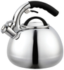 2.7L Factory Wholesale Large Size Capacity Metal Whistle Hot Selling Stainless Steel Teapot With Half Zinc Alloy Handle